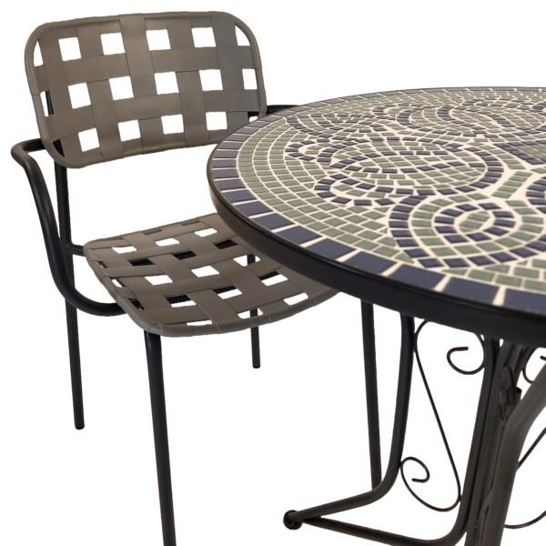 Europa Leisure Antigua Bistro 60cm Table With Karin Chairs In Grey & Black