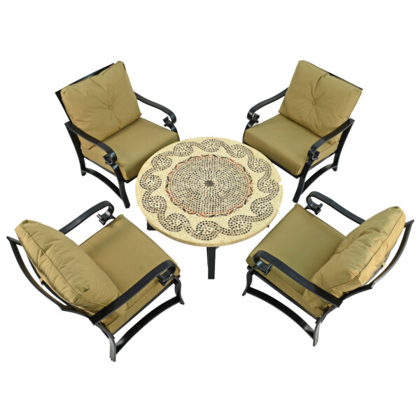 Europa Leisure AVIGNON 110cm COFFEE Table With 4 WINDSOR DELUXE LOUNGE Chair Set