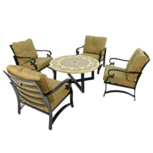 Europa Leisure AVIGNON 110cm COFFEE Table With 4 WINDSOR DELUXE LOUNGE Chair Set
