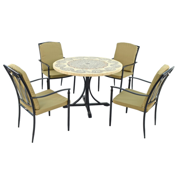 Europa Leisure AVIGNON Dining Table With 4 ASCOT DELUXE Chairs Set