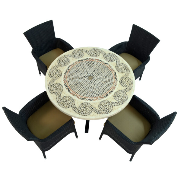 Europa Leisure AVIGNON Dining Table With 4 STOCKHOLM Black Chairs Set