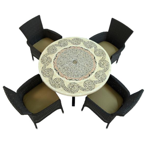 Europa Leisure AVIGNON Dining Table With 4 STOCKHOLM Brown Chairs Set