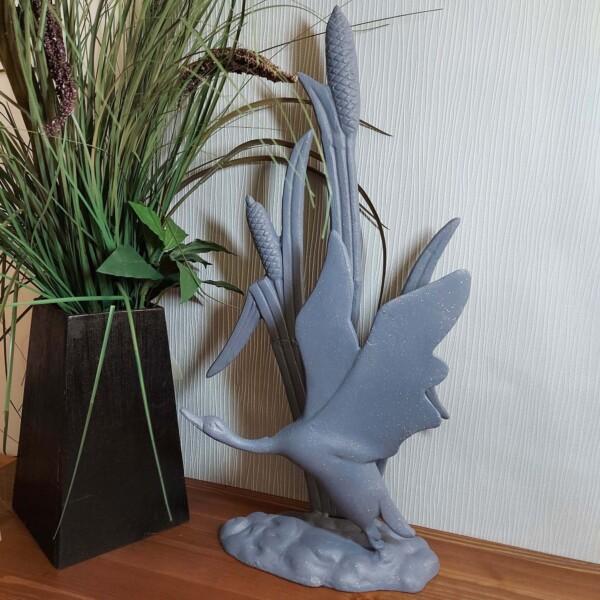 europa leisure Bird In Reeds Elur - Iron Ornament Grey Shimmer - Europa Leisure (UK)