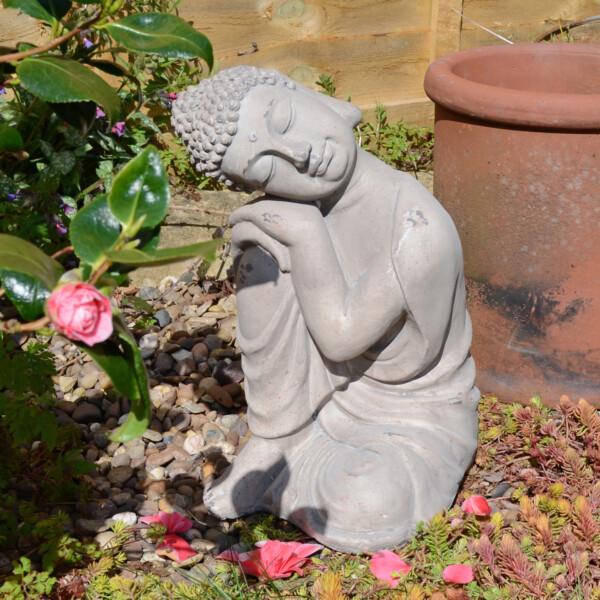 europa leisure Buddha Crouching - weathered stone effect - Europa Leisure (UK)