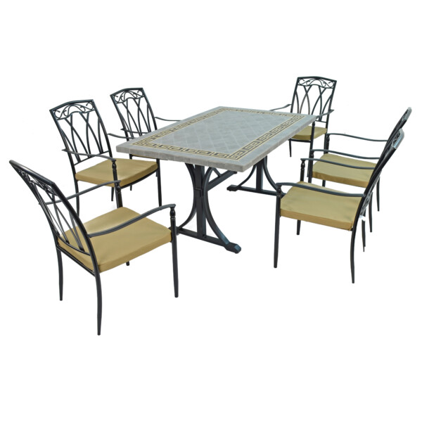 Europa Leisure BURLINGTON Dining Table With 6 ASCOT Chairs Set