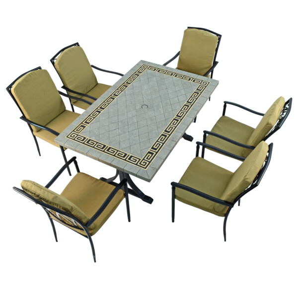 Europa Leisure BURLINGTON Dining Table With 6 ASCOT DELUXE Chairs Set