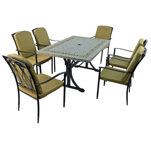 Europa Leisure BURLINGTON Dining Table With 6 ASCOT DELUXE Chairs Set
