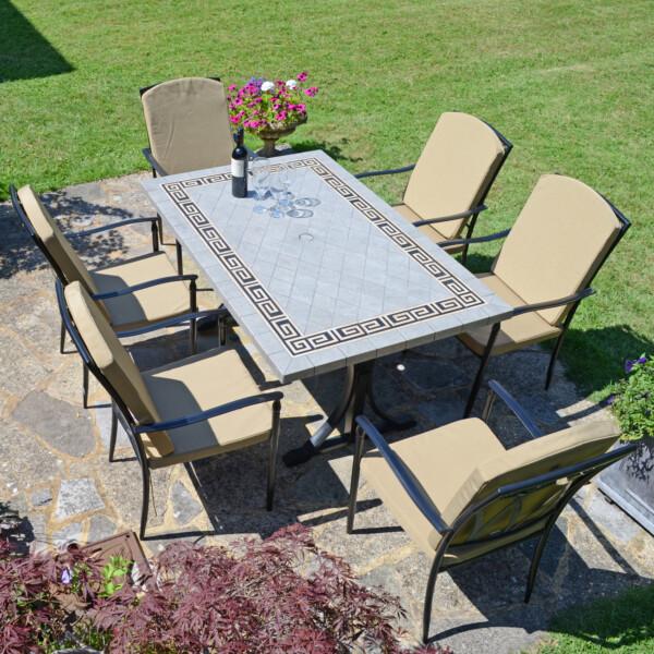 europa leisure BURLINGTON Dining Table with 6 ASCOT DELUXE Chairs Set