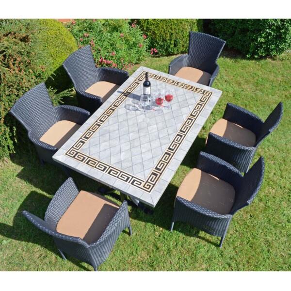 europa leisure BURLINGTON Dining Table with 6 STOCKHOLM Black Chairs Set