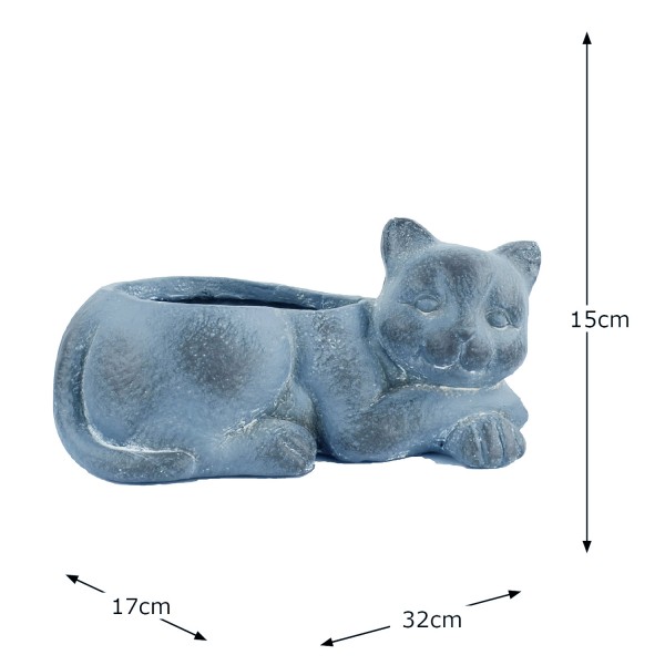 Europa Leisure Cat Planter - Blue Iron Effect - Europa Leisure (UK)