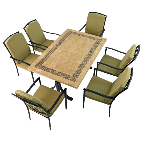 Europa Leisure CHARLESTON Dining Table With 6 ASCOT DELUXE Chairs Set