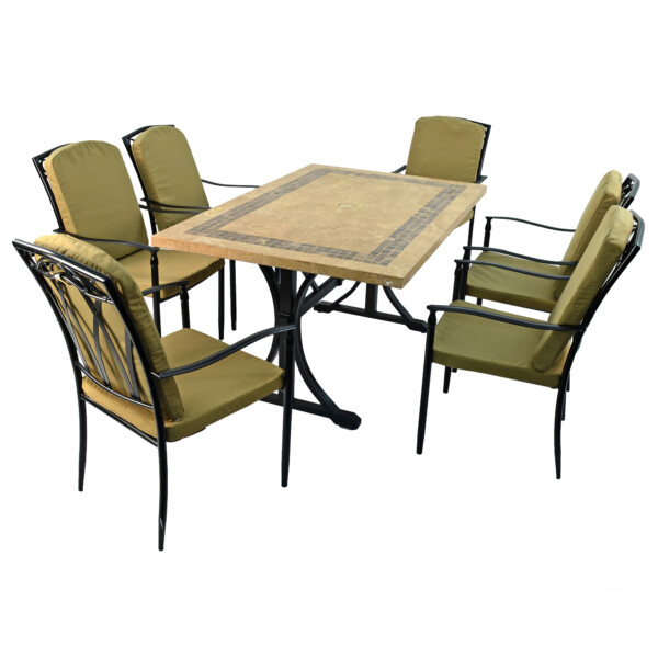 Europa Leisure CHARLESTON Dining Table With 6 ASCOT DELUXE Chairs Set