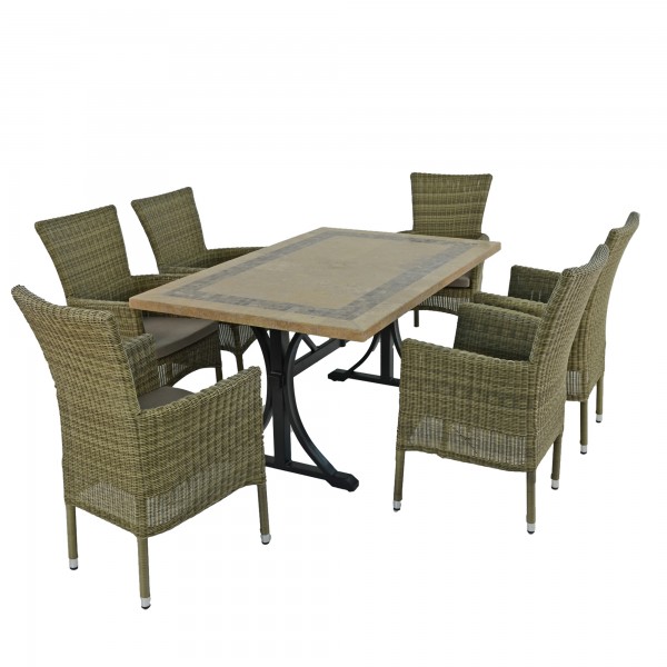 europa leisure CHARLESTON Dining Table with 6 DORCHESTER Chairs Set