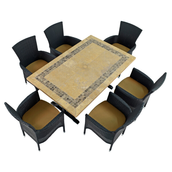 Europa Leisure CHARLESTON Dining Table With 6 STOCKHOLM Black Chairs Set