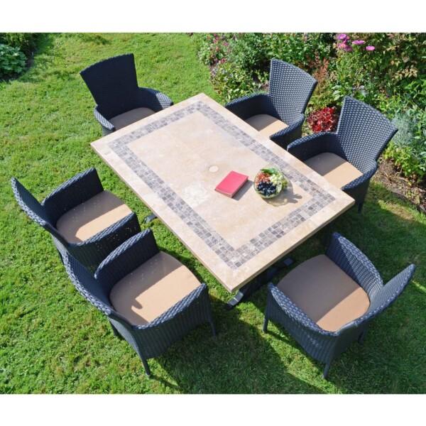 europa leisure CHARLESTON Dining Table with 6 STOCKHOLM Black Chairs Set