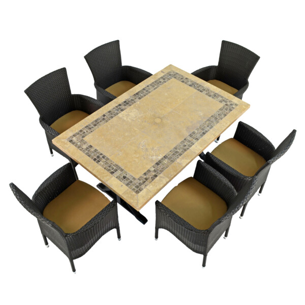 Europa Leisure CHARLESTON Dining Table With 6 STOCKHOLM Brown Chairs Set