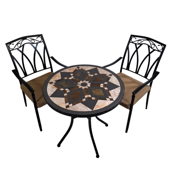 Europa Leisure DARWIN 76cm Bistro Table With 2 ASCOT Chairs Set