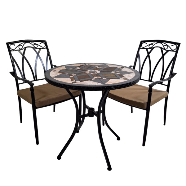 Europa Leisure DARWIN 76cm Bistro Table With 2 ASCOT Chairs Set