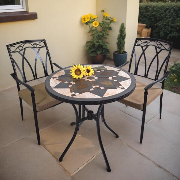 europa leisure DARWIN 76cm Bistro Table with 2 ASCOT Chairs Set