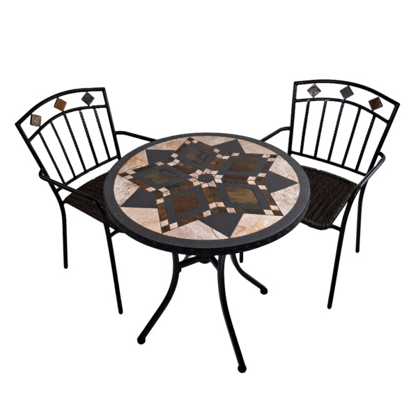 Europa Leisure DARWIN 76cm Bistro Table With 2 MALAGA Chairs Set