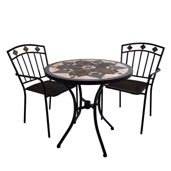 Europa Leisure DARWIN 76cm Bistro Table With 2 MALAGA Chairs Set