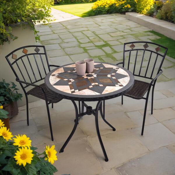 europa leisure DARWIN 76cm Bistro Table with 2 MALAGA Chairs Set