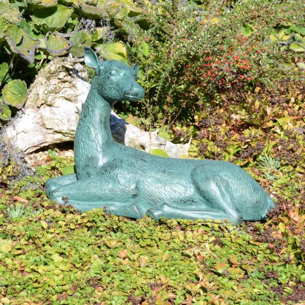 europa leisure Deer Lying Large Aluminium - gold verdigris - Europa Leisure (UK)