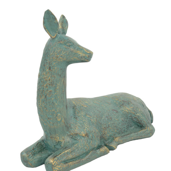 Europa Leisure Deer Lying Small Aluminium - Gold Verdigris - Europa Leisure (UK)