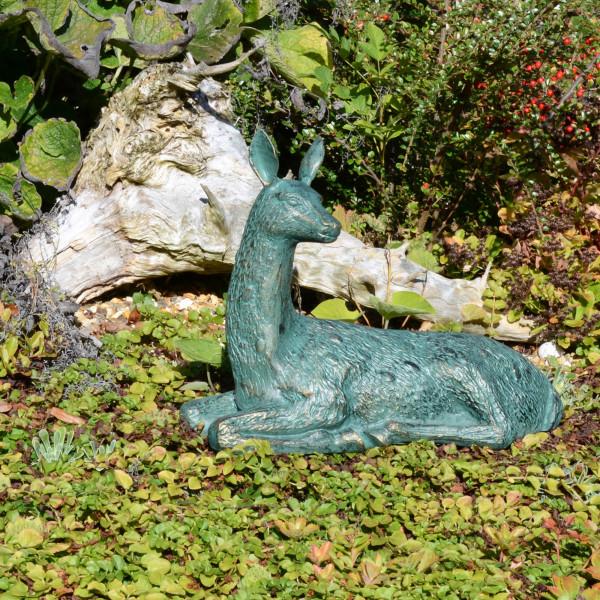 europa leisure Deer Lying Small Aluminium - gold verdigris - Europa Leisure (UK)