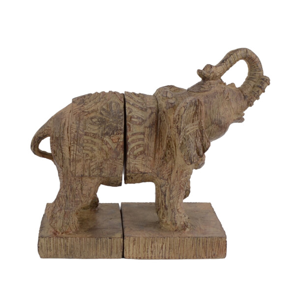 Europa Leisure Elephant Bookends Carved Wood Effect - Europa Leisure (UK)