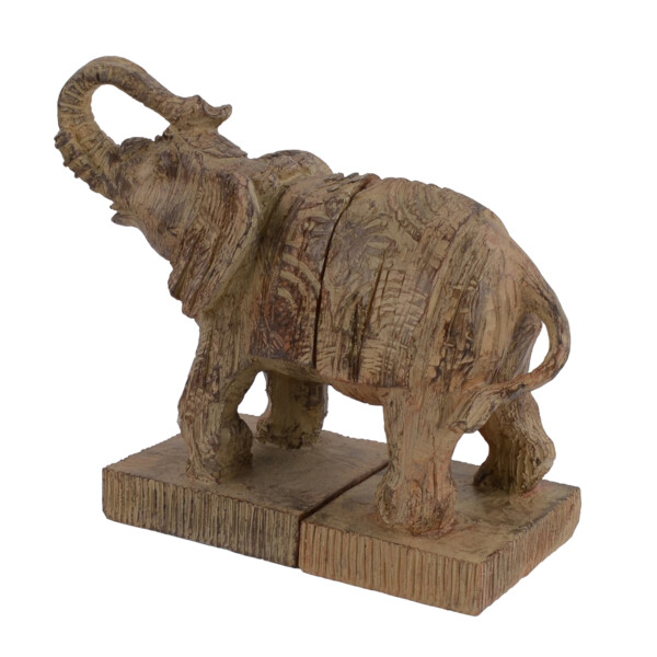Europa Leisure Elephant Bookends Carved Wood Effect - Europa Leisure (UK)