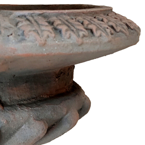 Europa Leisure Fluted Urn Low 28cm Weathered Dark Stone Effect
