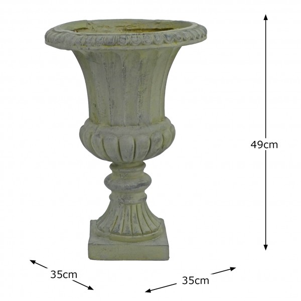 Europa Leisure Fluted Urn Medium 49cm Verdigris Effect