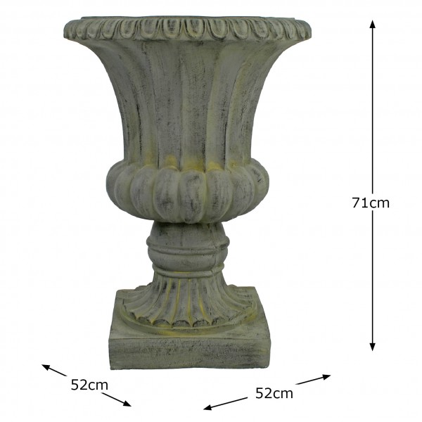 Europa Leisure Fluted Urn Tall 71cm Verdigris Effect