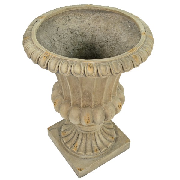 Europa Leisure Fluted Urn Tall 71cm Weathered Dark Stone Effect
