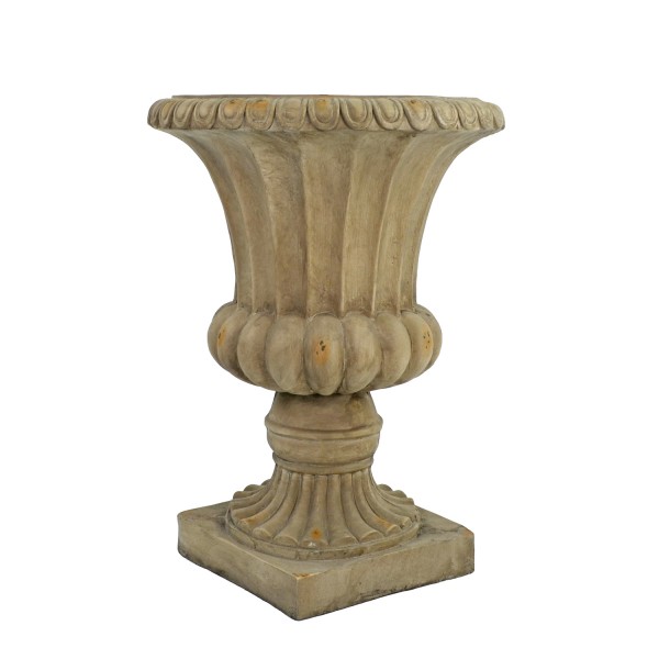 Europa Leisure Fluted Urn Tall 71cm Weathered Dark Stone Effect
