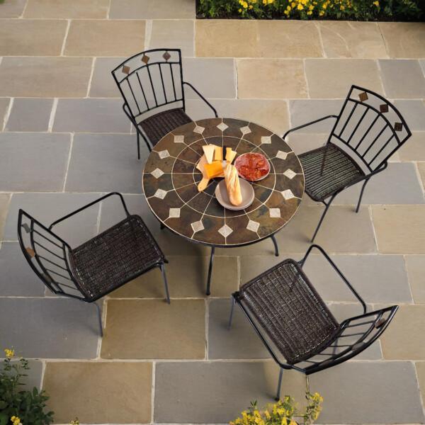 europa leisure GRANADA 91cm Patio Table with 4 MALAGA Chair Set