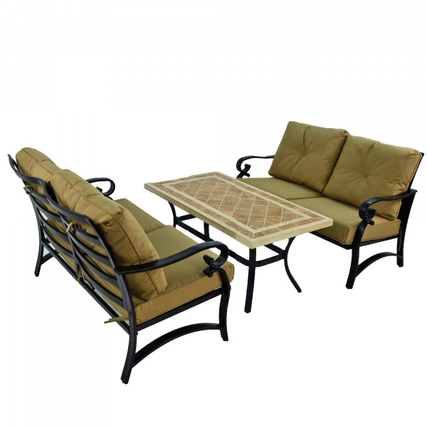 Europa Leisure HAMPTON 120x66cm COFFEE Table With 2 WINDSOR DELUXE LOUNGE SOFA Set