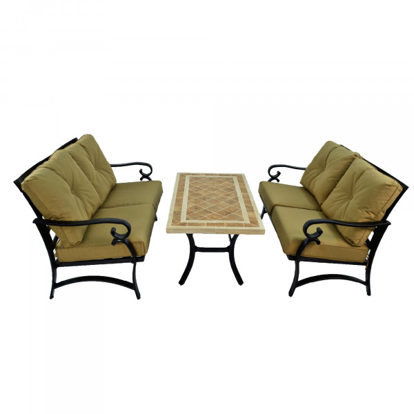 europa leisure HAMPTON 120x66cm COFFEE Table with 2 WINDSOR DELUXE LOUNGE SOFA Set