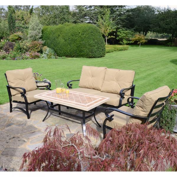 Europa Leisure HAMPTON 120x66cm COFFEE Table With WINDSOR DELUXE LOUNGE SOFA & 2 Chair Set