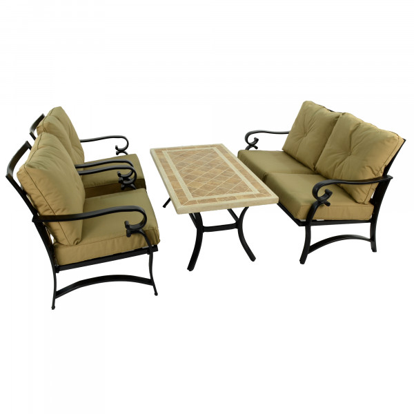 europa leisure HAMPTON 120x66cm COFFEE Table with WINDSOR DELUXE LOUNGE SOFA & 2 Chair Set