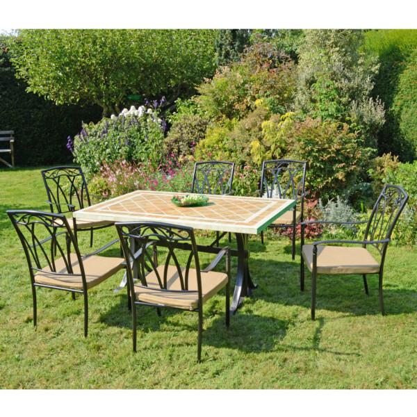 europa leisure HAMPTON Dining Table with 6 ASCOT Chairs Set