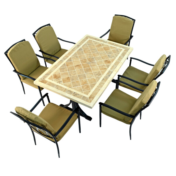 Europa Leisure HAMPTON Dining Table With 6 ASCOT DELUXE Chairs Set