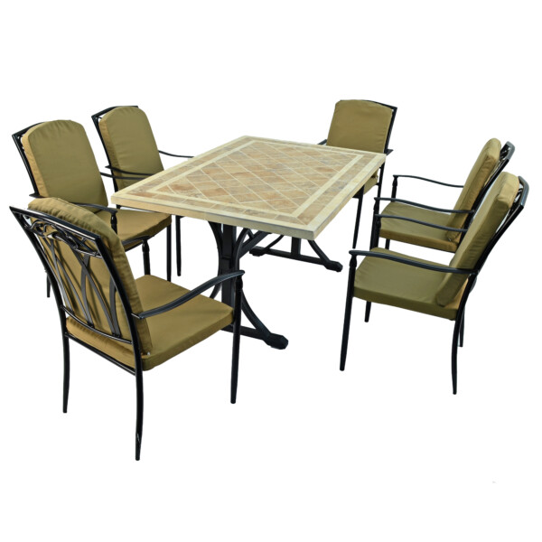 Europa Leisure HAMPTON Dining Table With 6 ASCOT DELUXE Chairs Set