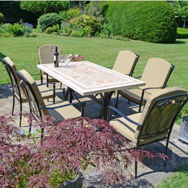 Europa Leisure HAMPTON Dining Table With 6 ASCOT DELUXE Chairs Set