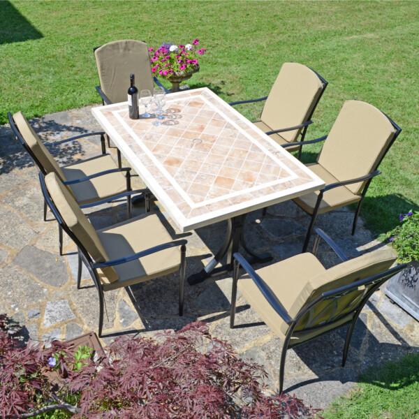 europa leisure HAMPTON Dining Table with 6 ASCOT DELUXE Chairs Set