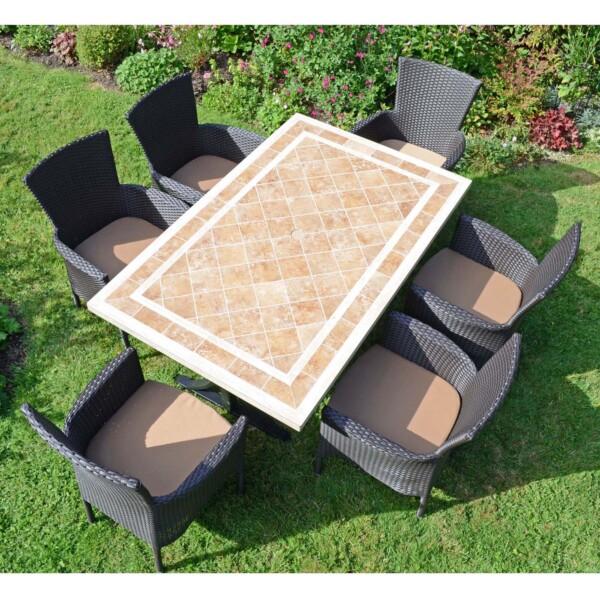europa leisure HAMPTON Dining Table with 6 STOCKHOLM Brown Chairs Set