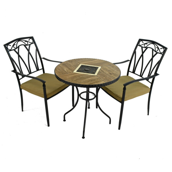 Europa Leisure HASLEMERE 71cm Bistro Table With 2 ASCOT Chairs Set