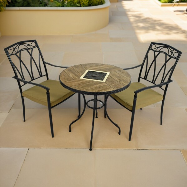 europa leisure HASLEMERE 71cm Bistro Table with 2 ASCOT Chairs Set