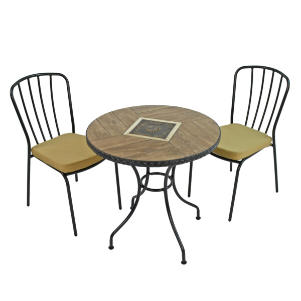 Europa Leisure HASLEMERE 71cm Bistro Table With 2 MILAN Chairs Set